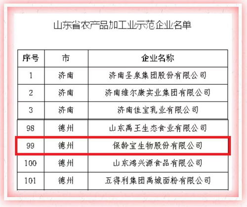 保齡寶榮獲山東省農(nóng)產(chǎn)品加工業(yè)示范企業(yè)稱號，推動初級農(nóng)產(chǎn)品網(wǎng)上銷售新突破
